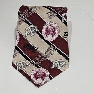 Evan Picone Sport Men’s Silk Tie – Texas A&M Aggie Logo – Maroon